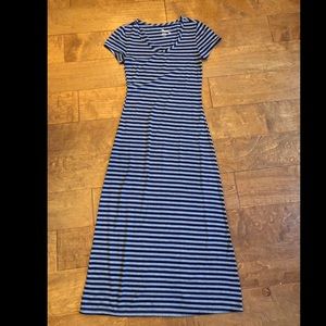 Grey and blue striped never worn Maxi Dress